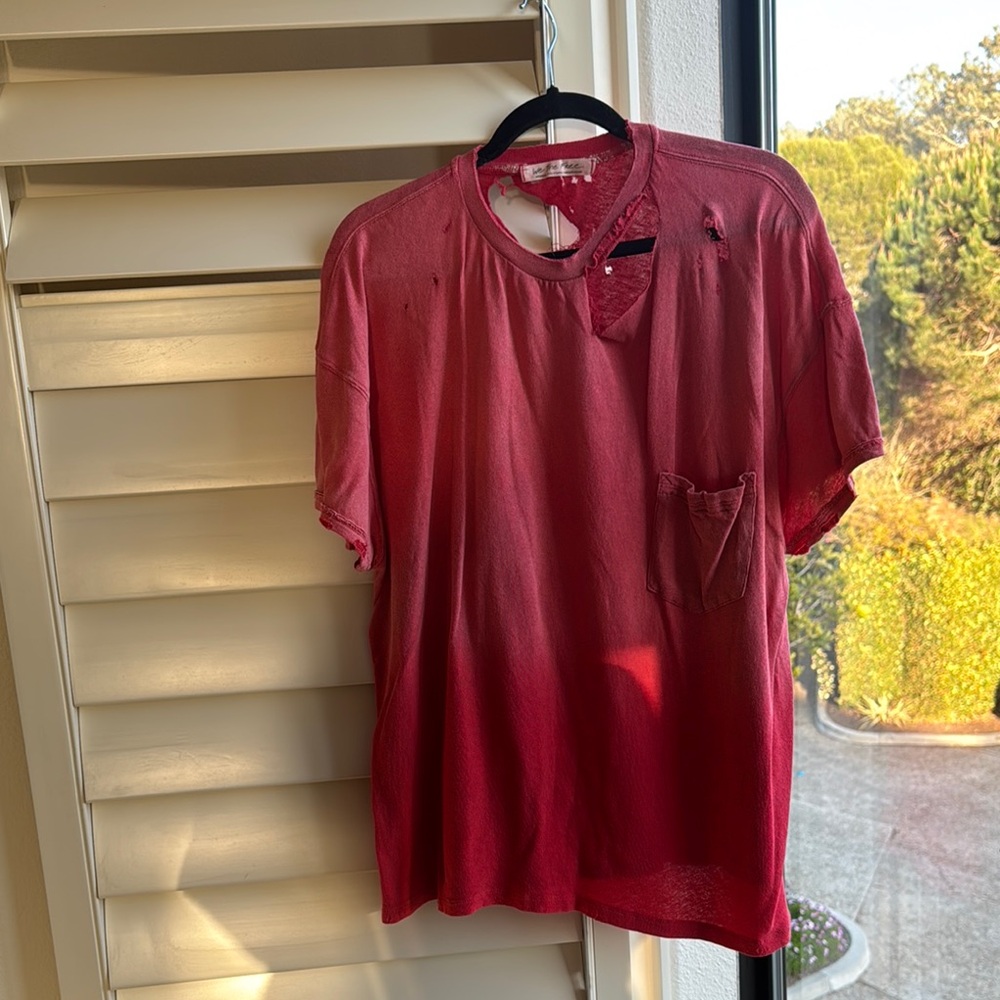 Free People Red Distressed Tee! ❤️